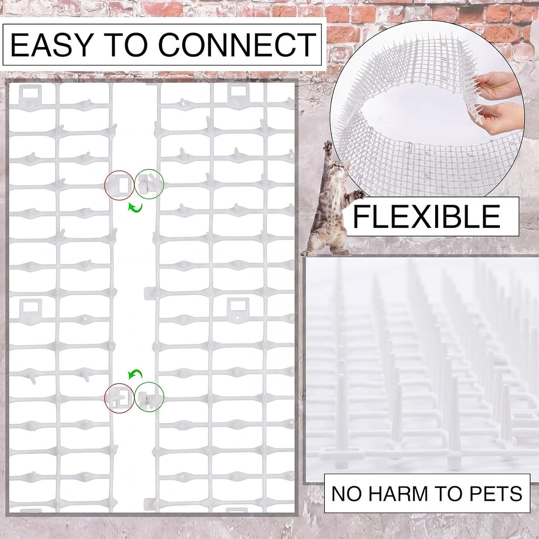 Abbylike 3 Pack 6.5 ft Cat Repellent Mat with Soft Spikes