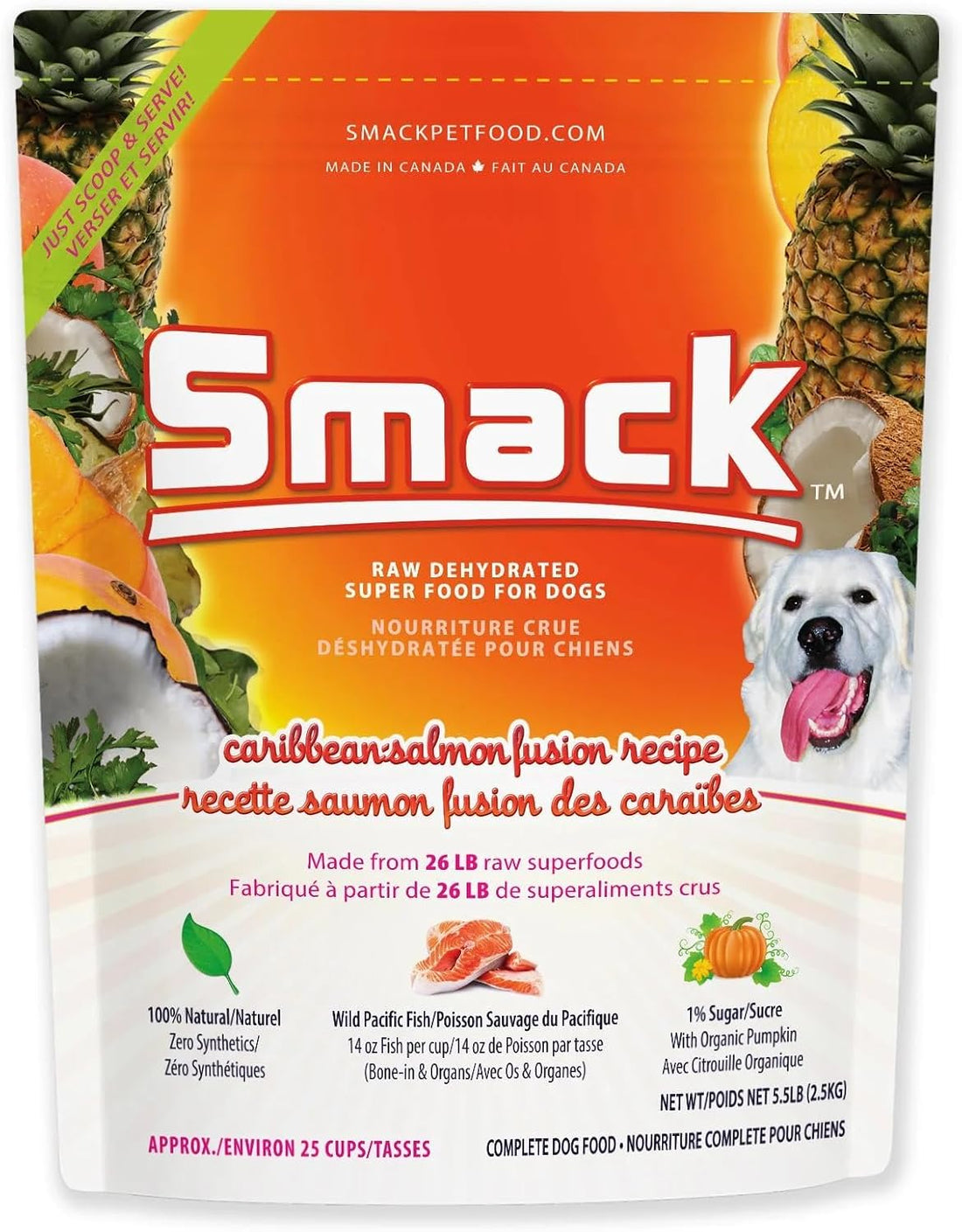 Smack Pet Food Organic Raw Dehydrated Dog Food Grain-Free, Gluten-Free