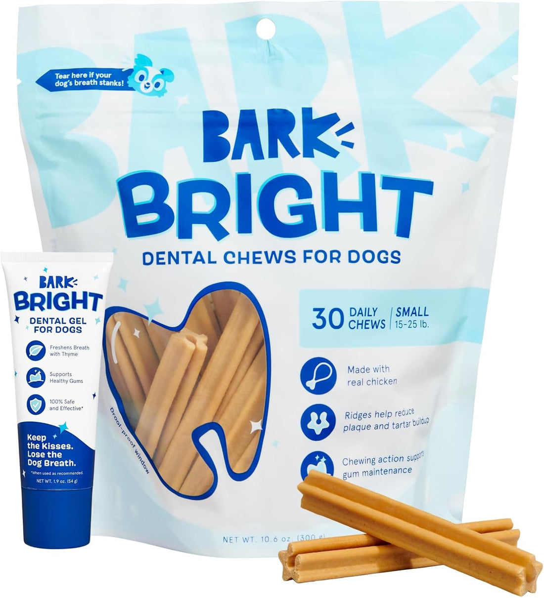 BARKBOX Bright Dental Care Kit - for Dogs - for Large Breeds (50+ lbs)