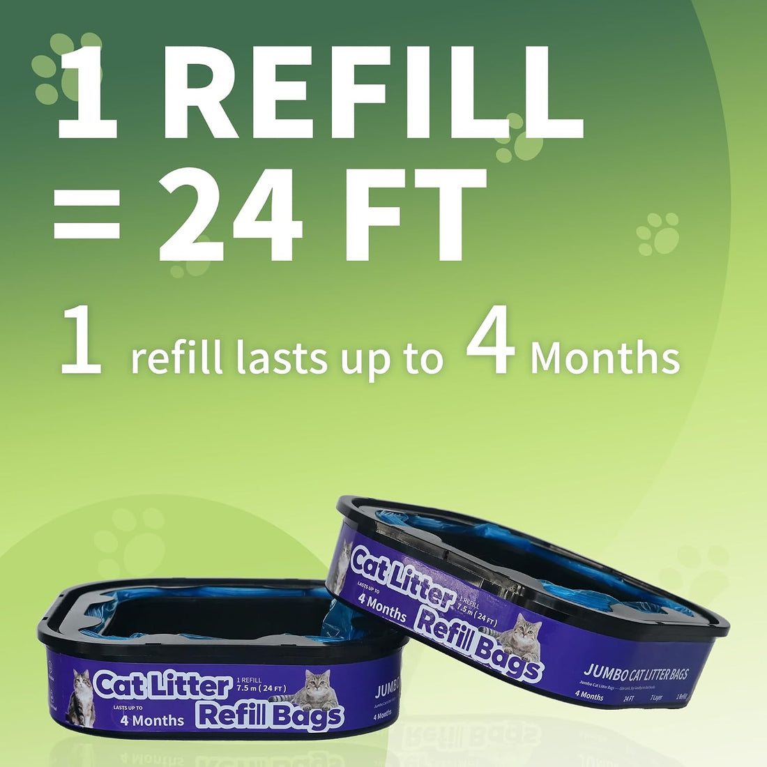Upgrade Cat Litter Refill Bags, Jumbo 4-Pack, 96 total ft