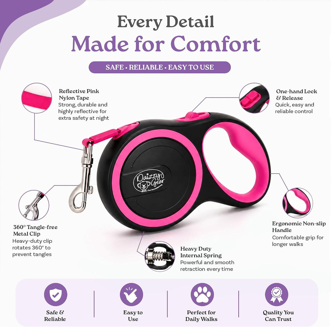 Retractable Dog Leash, 44 LBS /16FT Long, Small & Medium Dogs