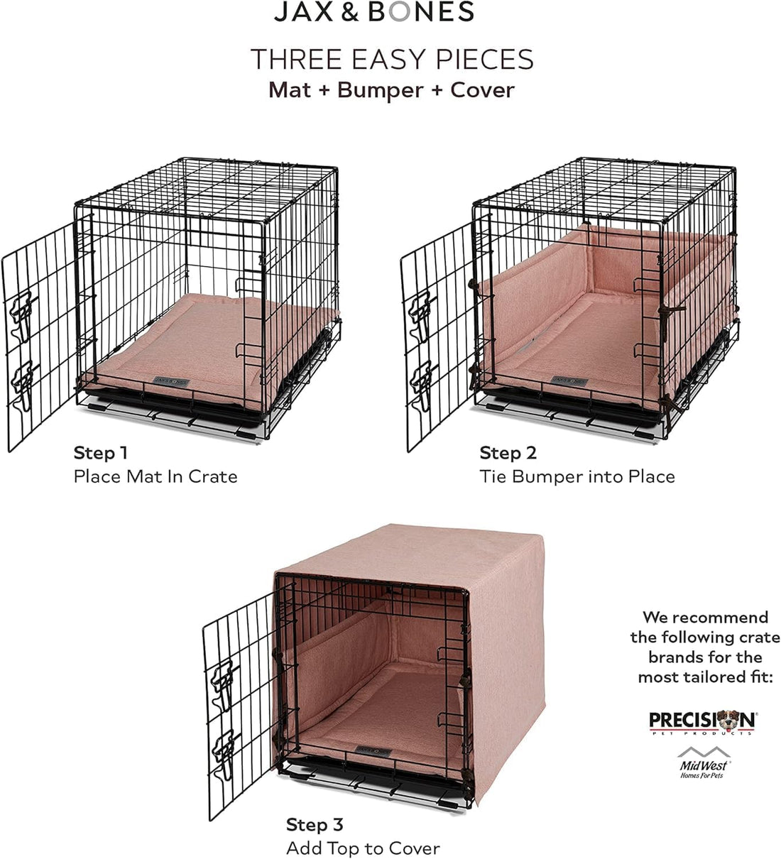 Jax & Bones Dog Crate Cover & Mat w/Bumper, Machine Washable