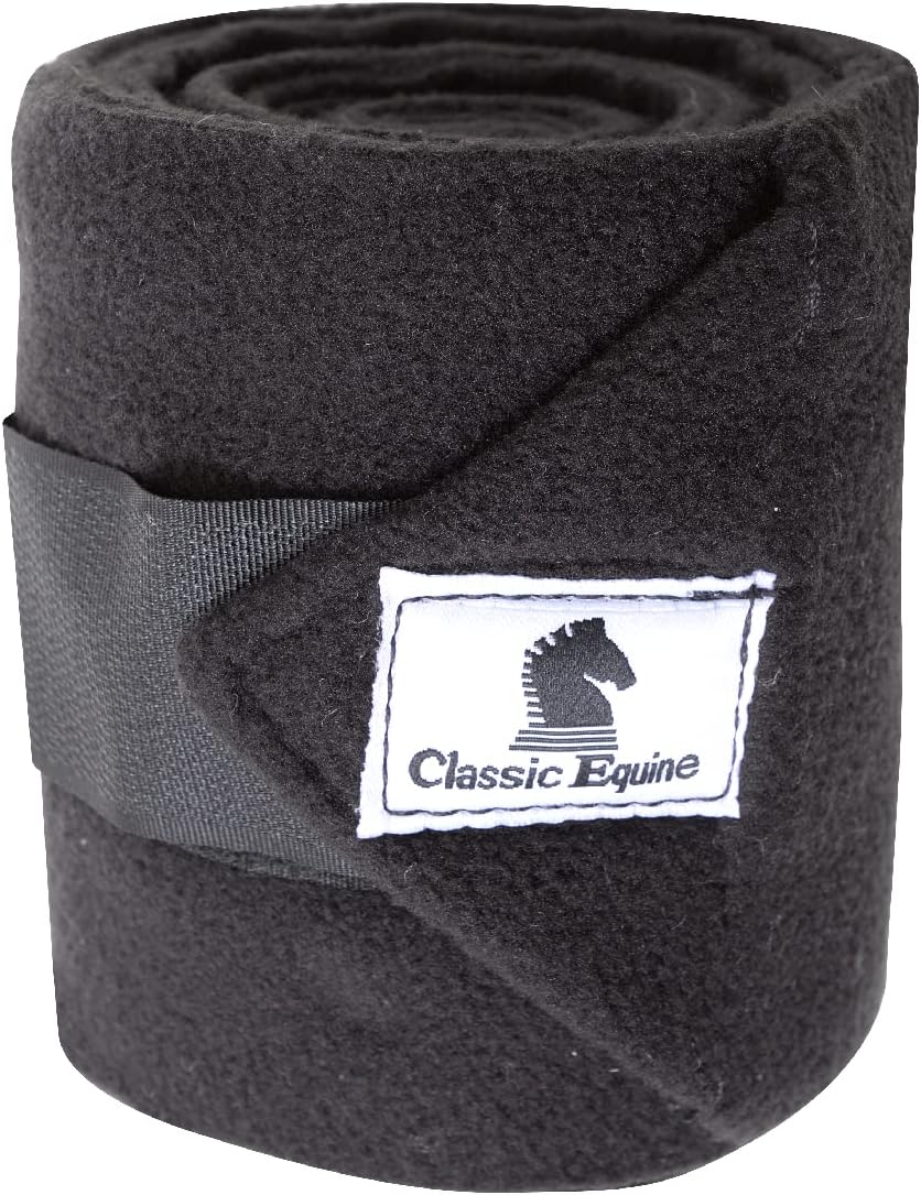 Classic Equine 4-Pack Polo Wraps Black 4 1/2in x 108in