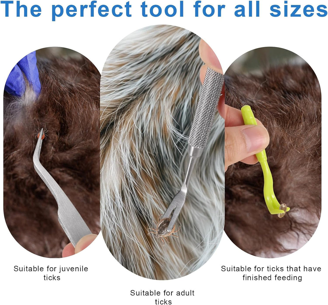 Penitue Tick Removal Tool Kit Tweezers for Cats and Dogs