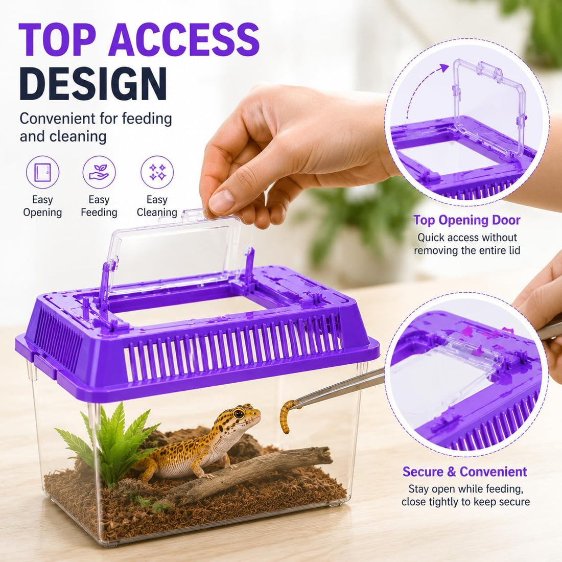 25 Pack Small Reptile Carrier Boxes, 5.9 x 4.3 x 3.7 in