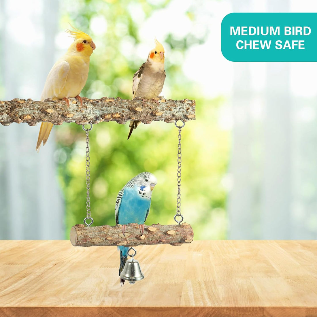 Bird Perches,4pcs Natural Wood Birds Stand Branch