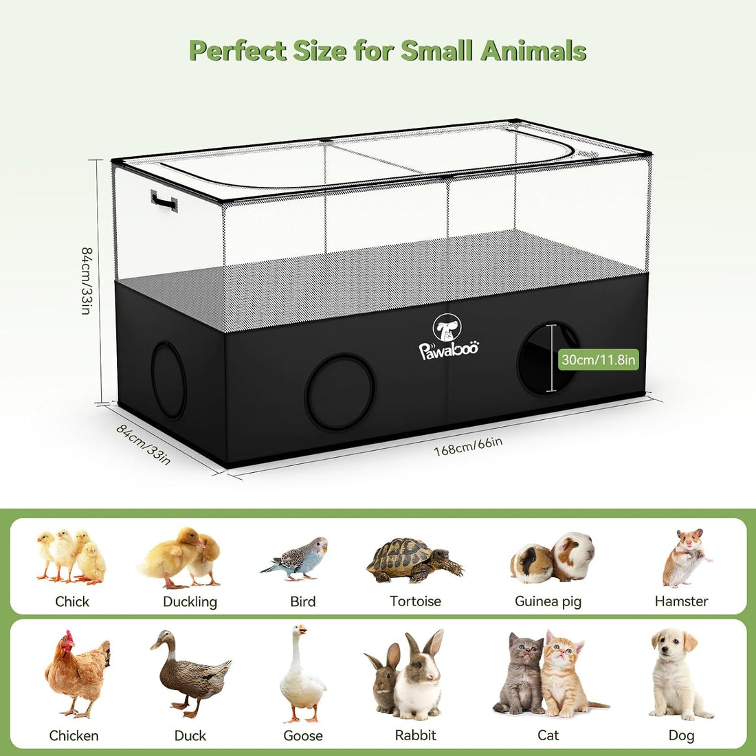 Pawaboo Small Animal Playpen, Foldable Pet Cage Tent