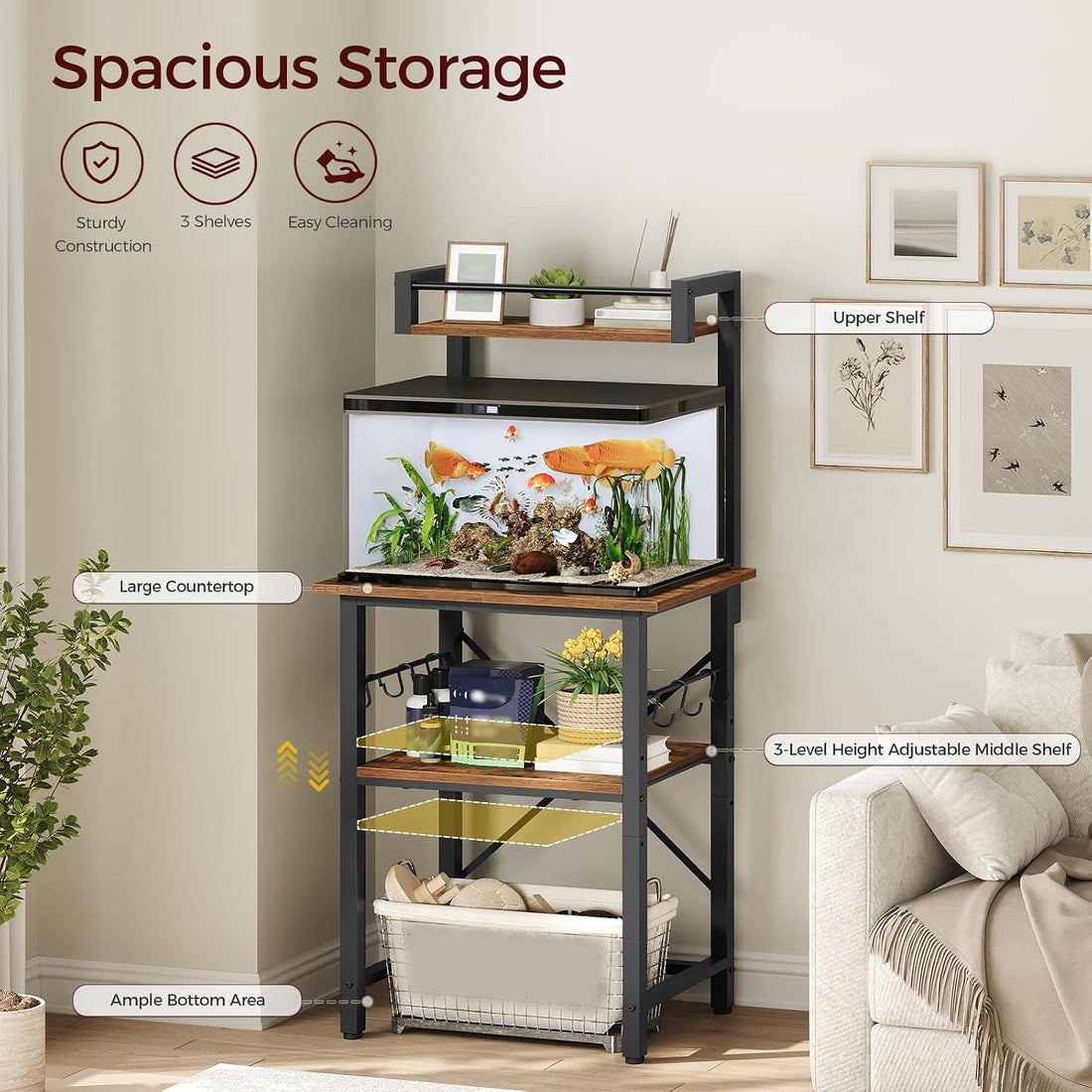 MAHANCRIS 5-10 Gallon Fish Tank Stand