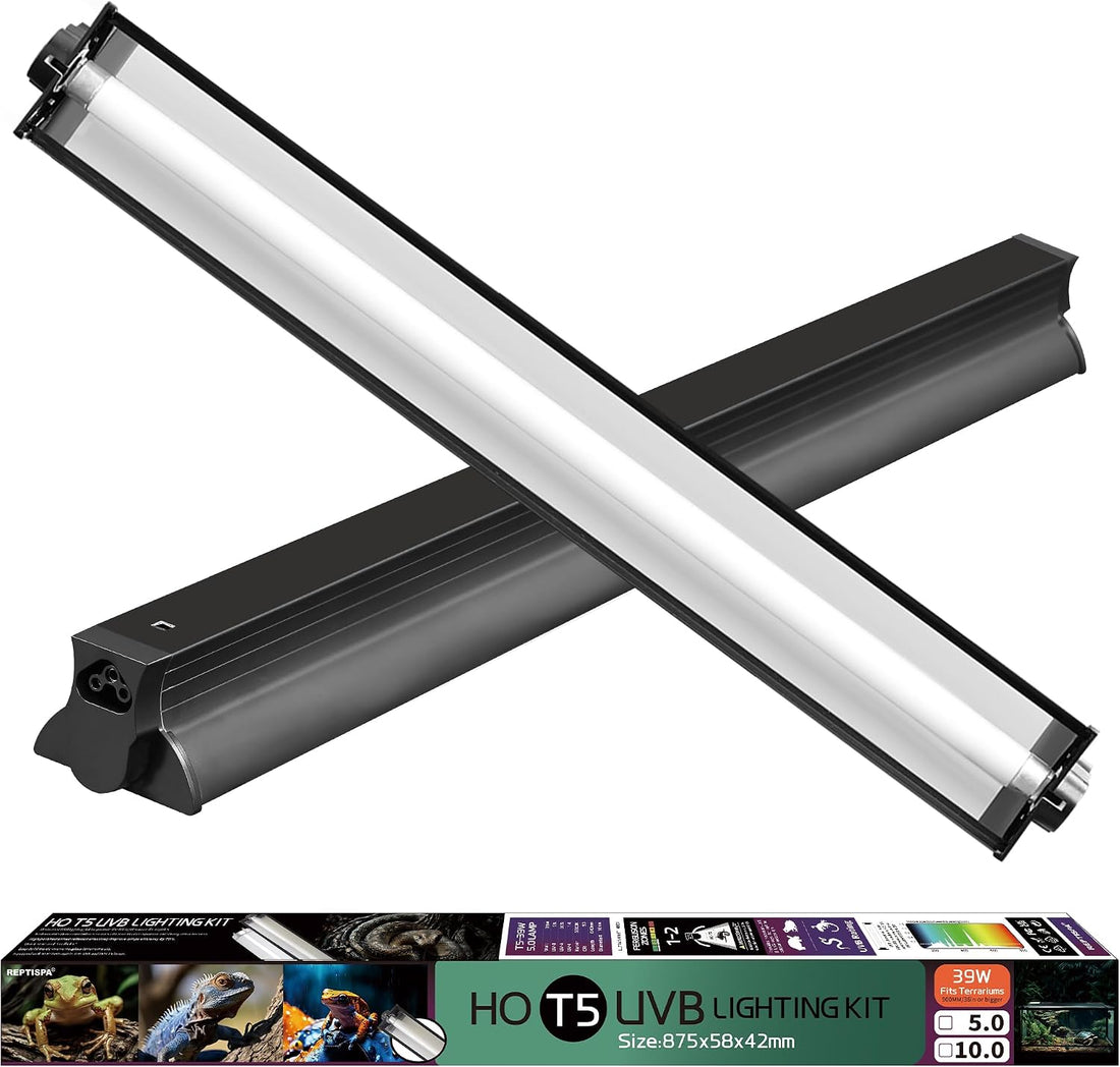 T5 HO UVB Lighting Combo Kit, Reptile Light Fixture, 8W 5.0 UVB