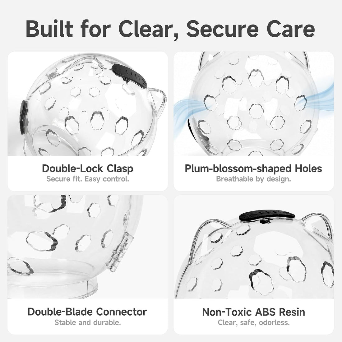 Cat Muzzle Breathable Anti-Bite Grooming Bath Nail Trim Vet Visits