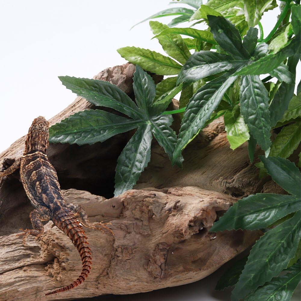 SLSON Reptile Plants Hanging Silk Terrarium Plants with Suction Cup