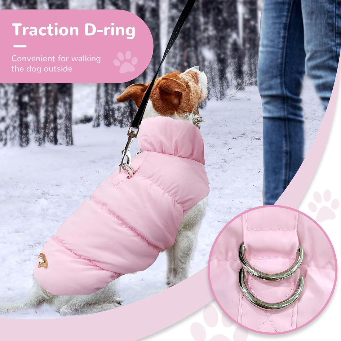 ABRRLO Warm Fleece Dog Jacket Coat for Small Medium Dog Winter