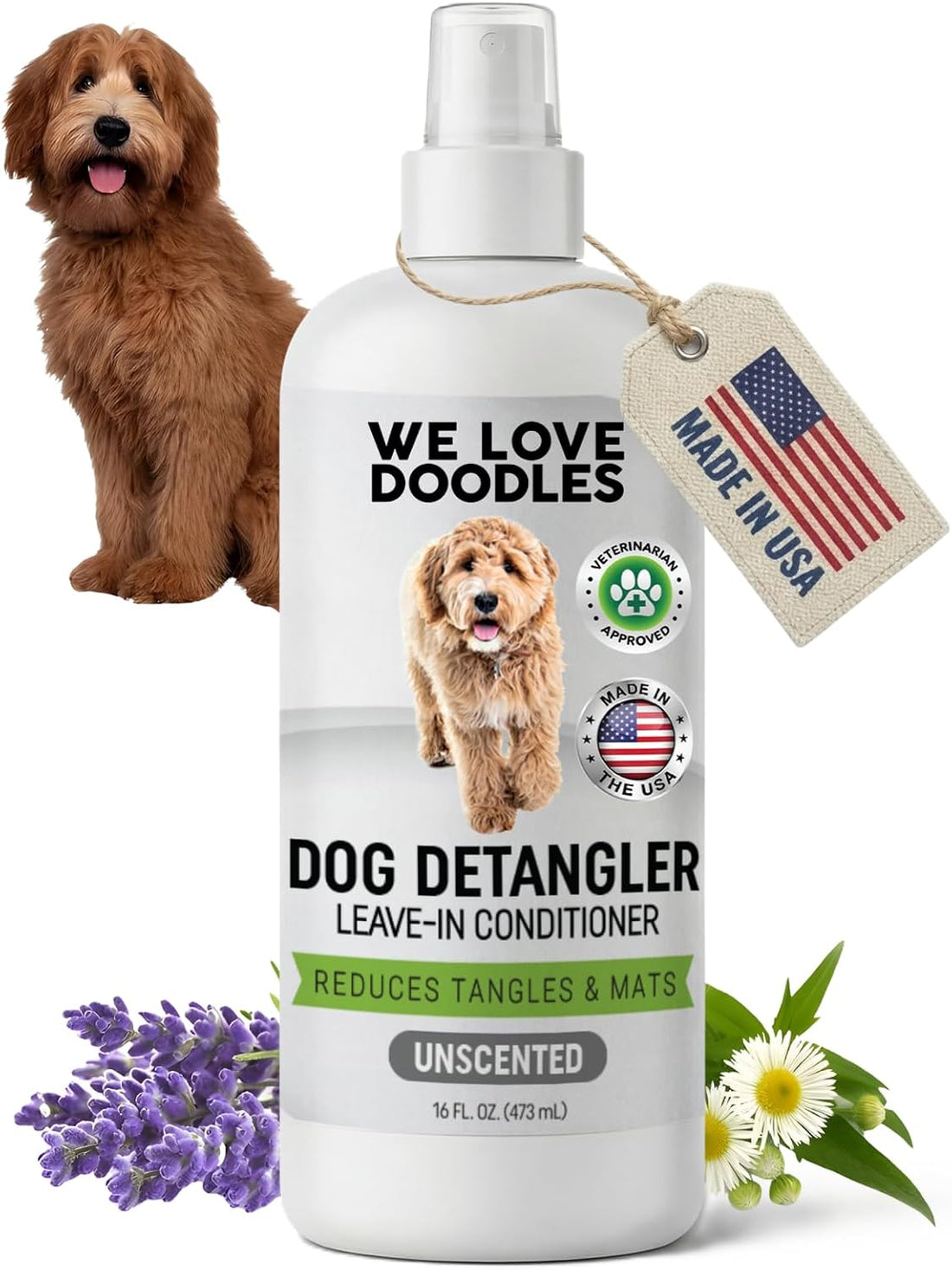 Dog Detangler Spray, Leave-in Conditioner Spray for Dogs, Unscented