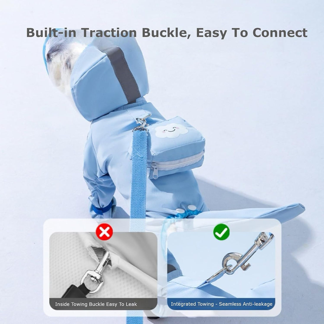Waterproof Dog Raincoat,Full Coverage 4 Legs Dog Rain Jacket