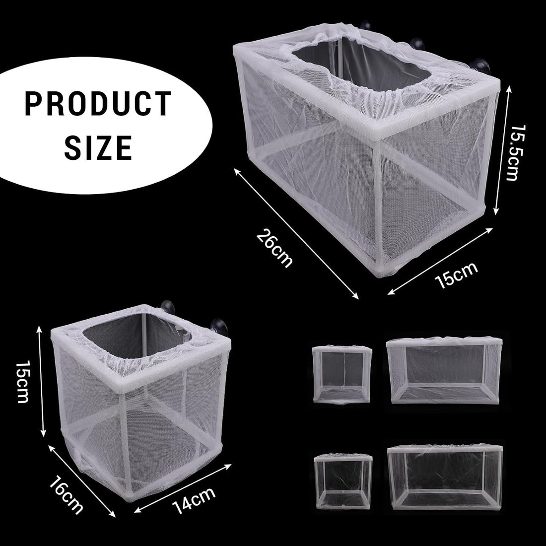 2 Pcs Fish Breeder Incubator Mesh Box