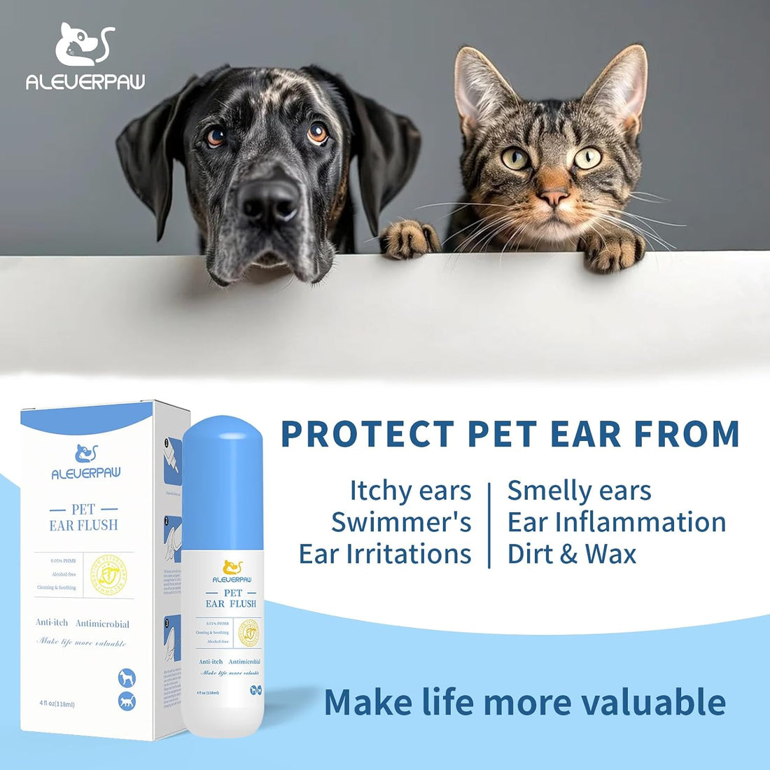ALEVERPAW Tris Flush Cat & Dog Ear Cleaner