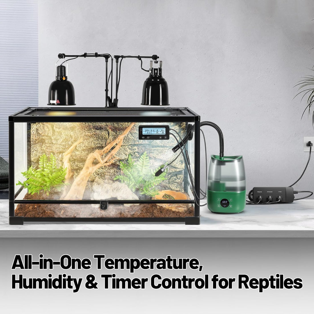 3-Channel Reptile Thermostat & Hygrostat with 40 Preset Modes