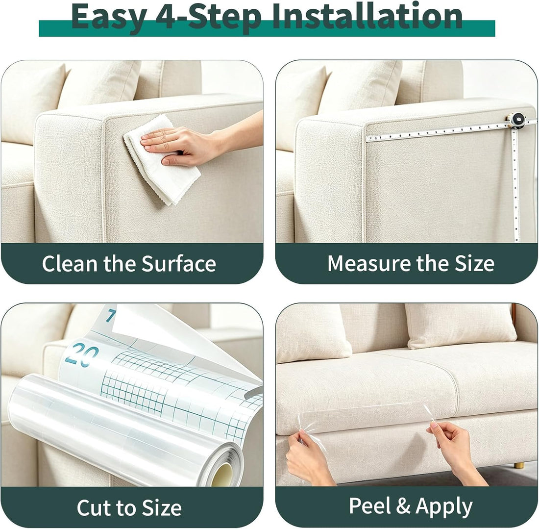 Anti Cat Scratch Furniture Protector,Thicken Vinyl 160" x 12.4"