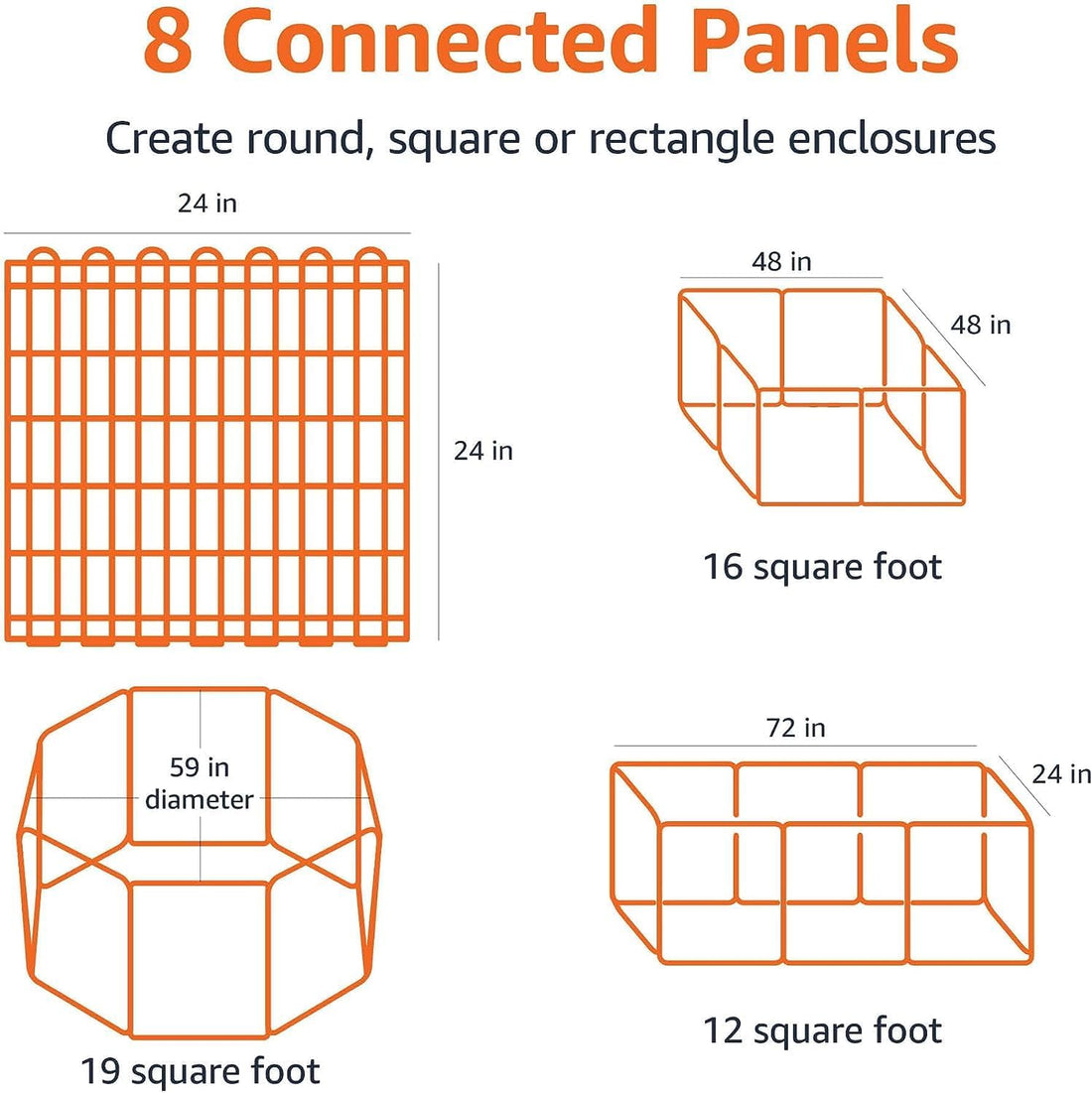 Foldable Octagonal Metal Exercise Dog Playpen