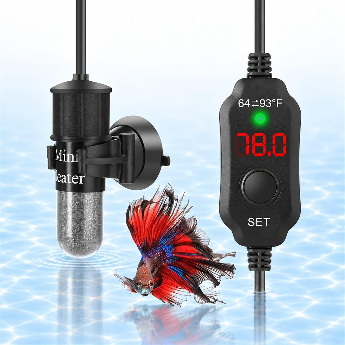 Thumb-Sized 10W Super Mini Aquarium Betta Heater for 1-2 Gallon Small
