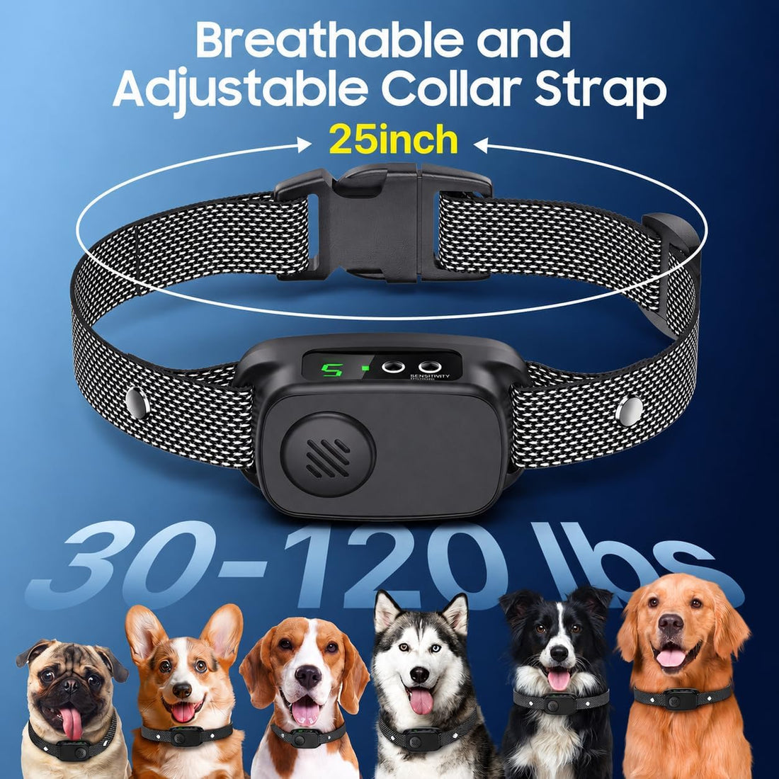Dog Bark Collar, Automatic Bark Collar for Medium Large Dogs