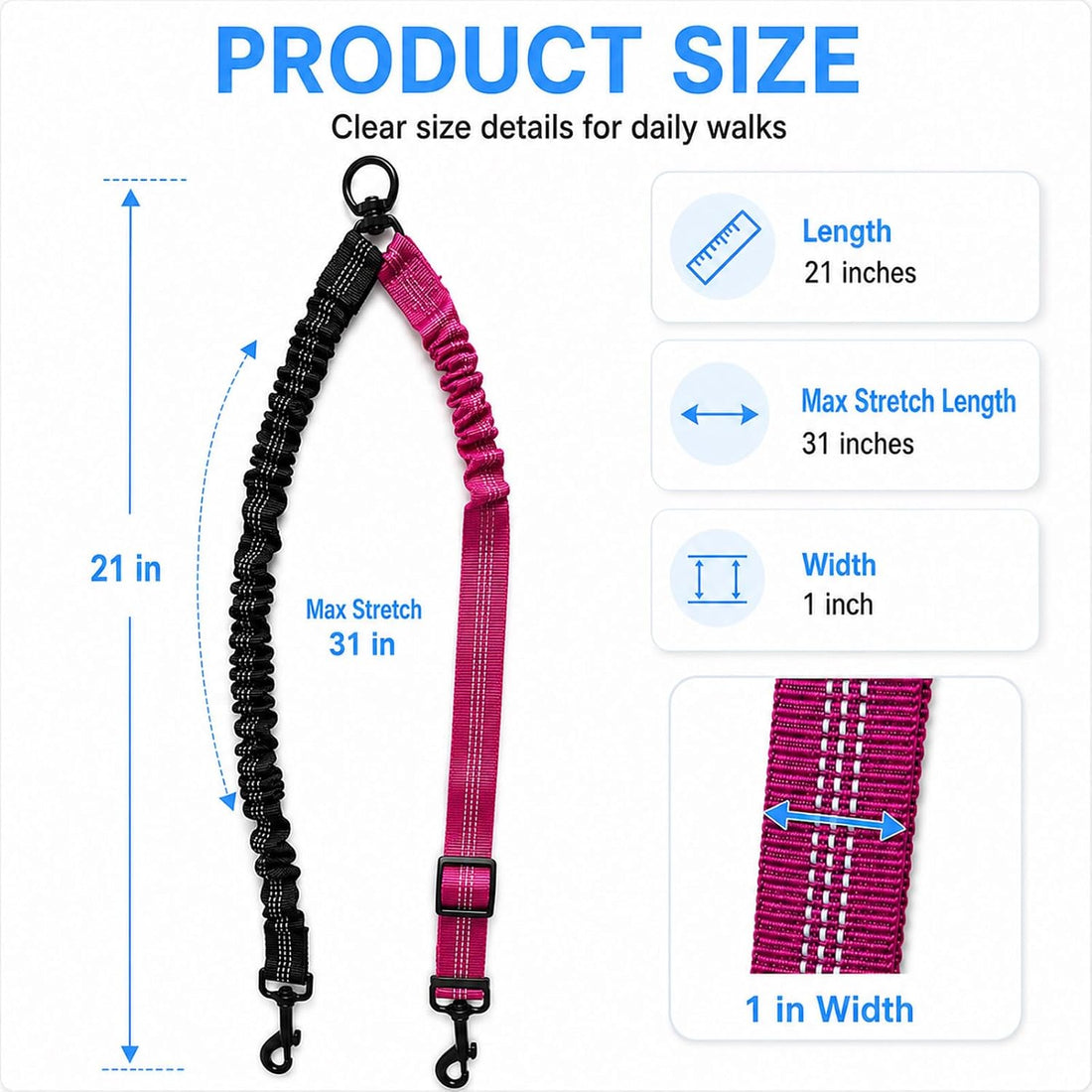 Double Dog Leash, Retractable Dog Leash for 2 Dogs, No Tangle