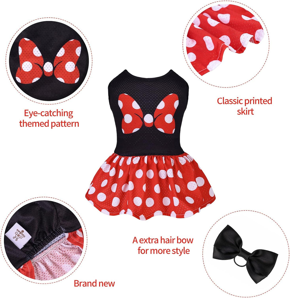 CuteBone Dog Mesh Dress Puppy Sundress Pet Outfit Summer Fashion