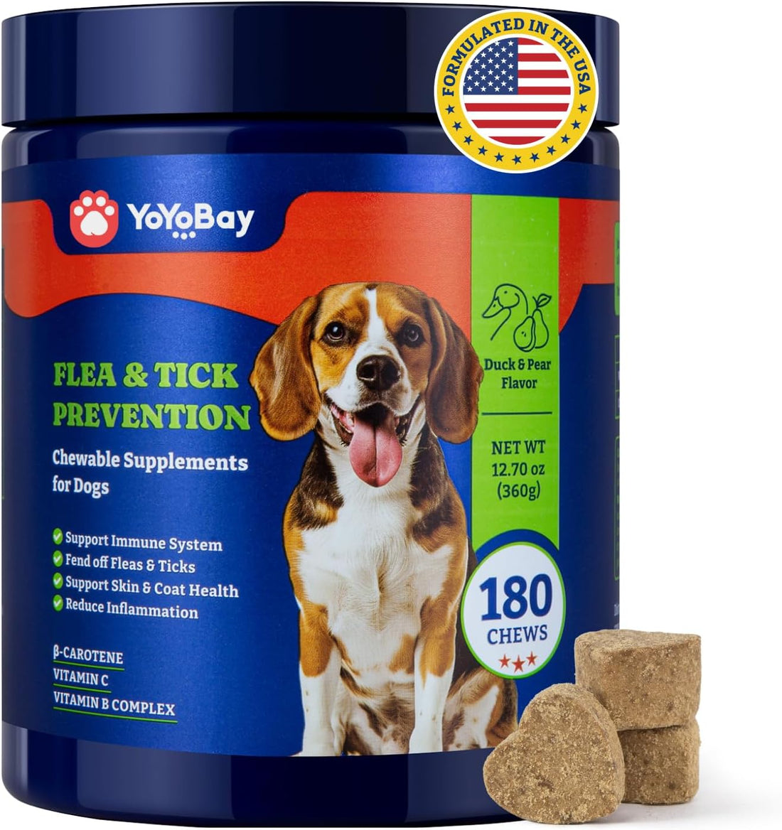 Flea & Tick Prevention for Dogs Chewables,Dog Immune Support