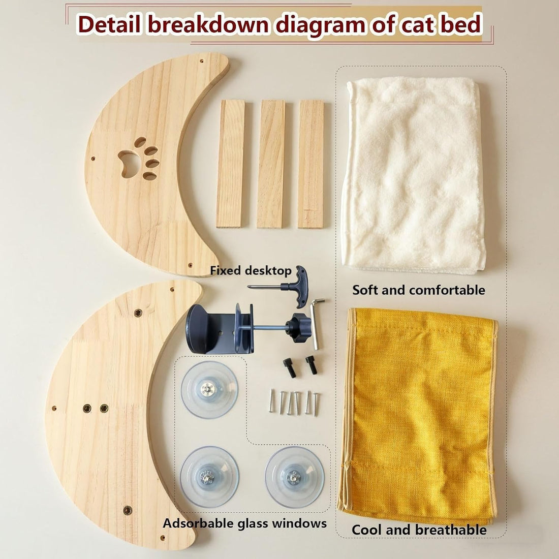 Cat Window Perch Hammock Bed with Strong Suction Cups