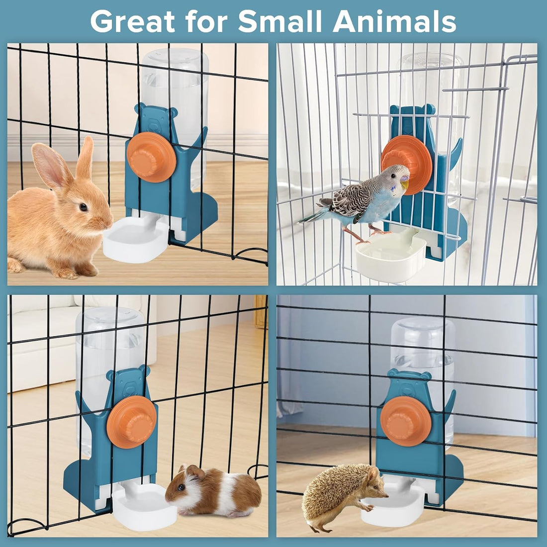 Kenond 17oz Bird Water Dispenser, Guinea Pig Water Bottle No Drip