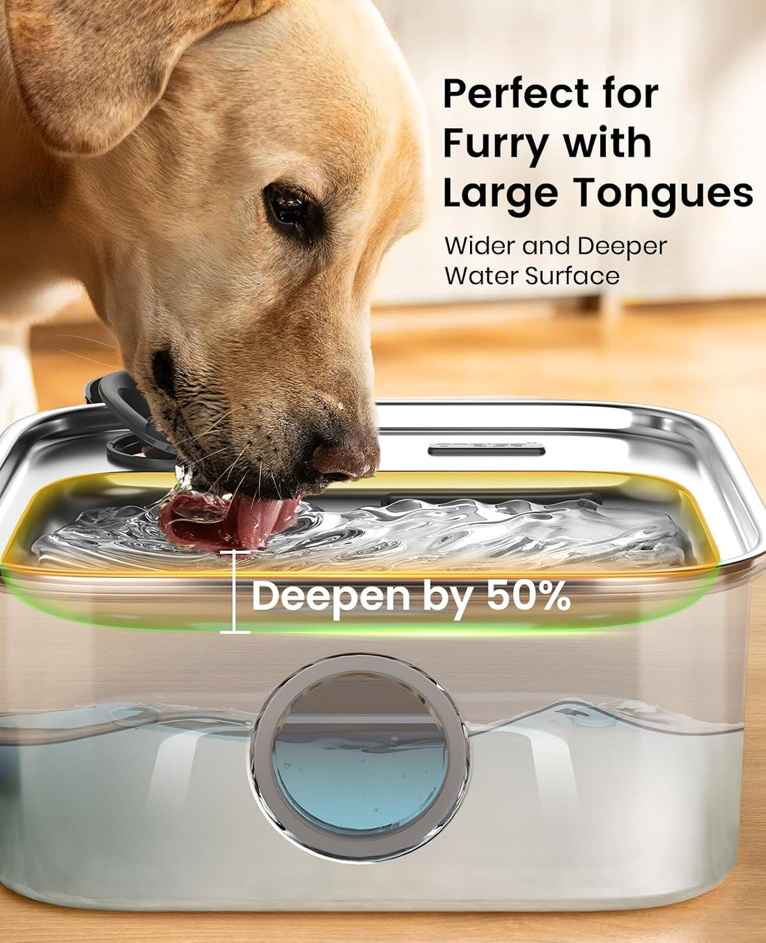 oneisall Dog Water Fountain for Large Dogs
