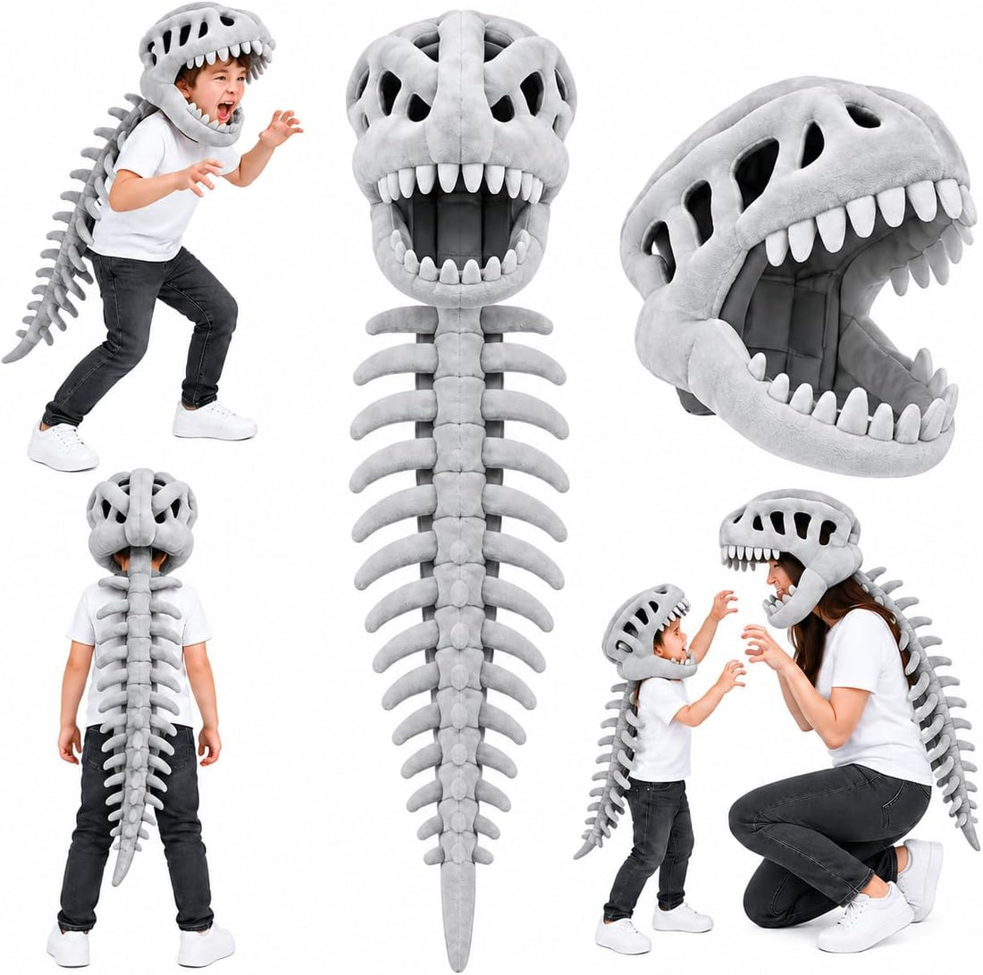 32 IN Dinosaur Skeleton Costume for Kids, Wearable Dinosaurs Skeleton