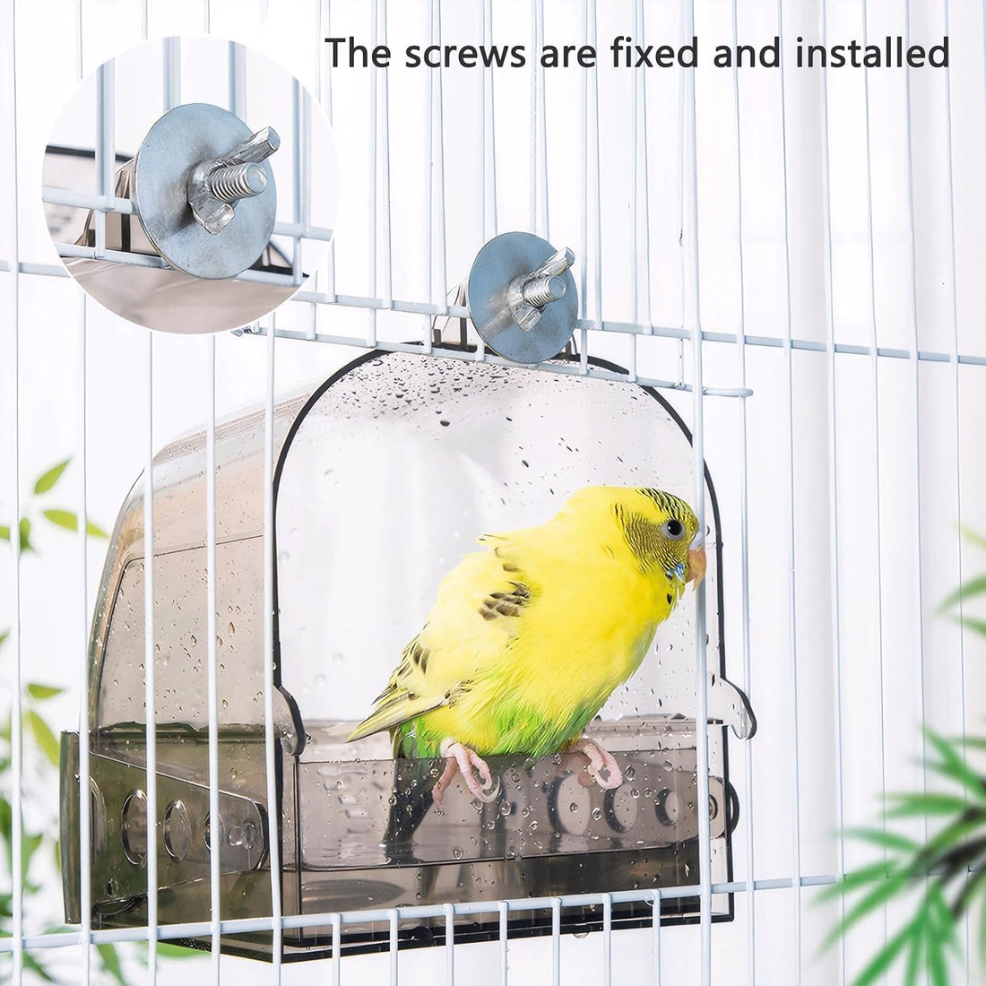 Fanlahmtasy Bird Bath for Cage with Pull-Out Drawer