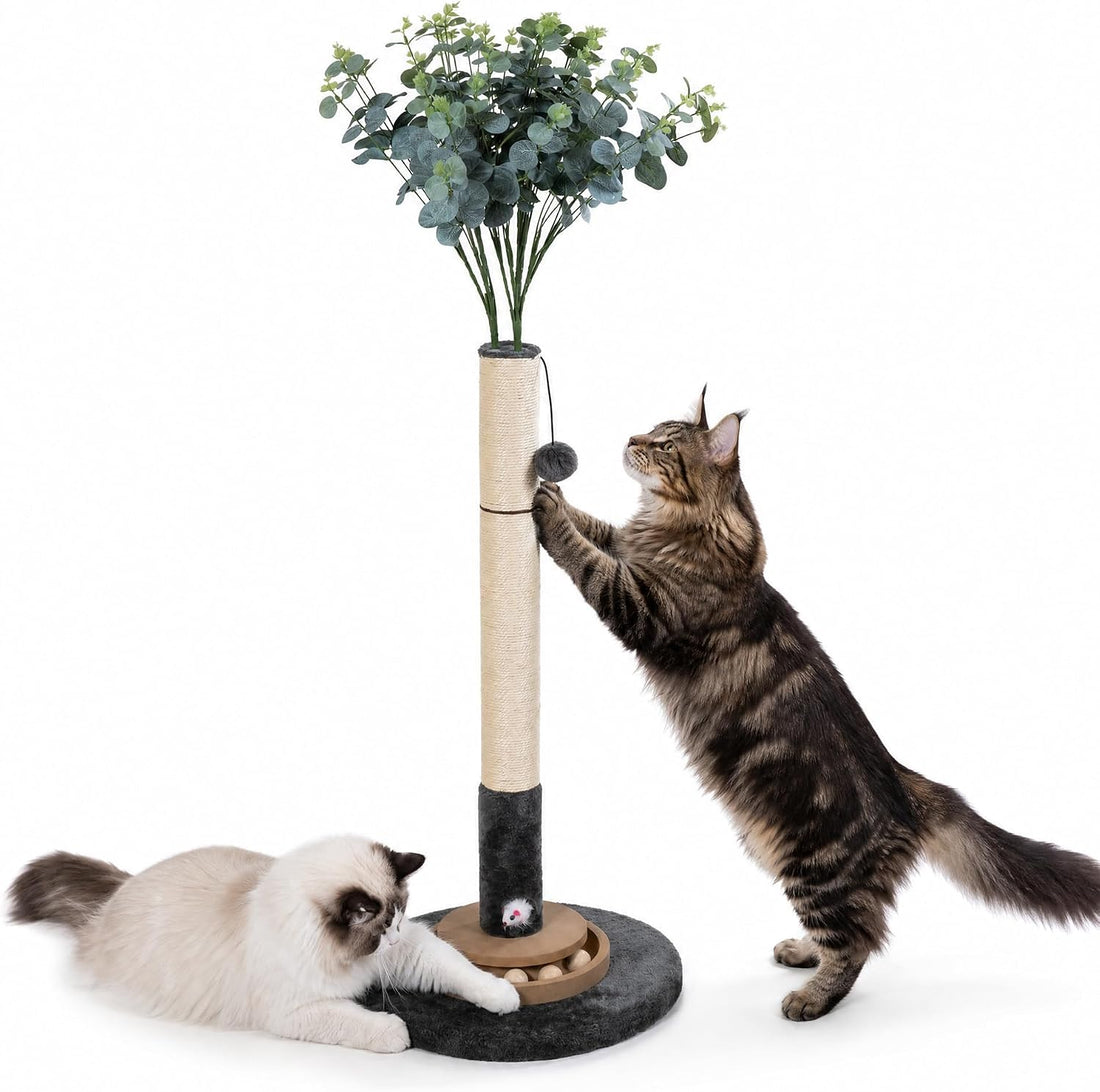 47" Cat Scratching Post, Nature Sisal Rope Cat Scratcher Tree
