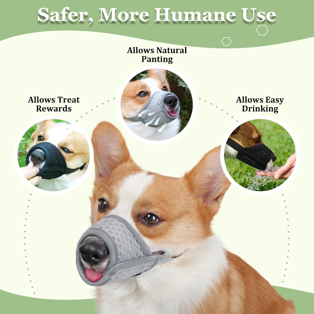 Mayerzon Dog Muzzle, Puppy Soft Mesh Muzzles for Grooming Biting