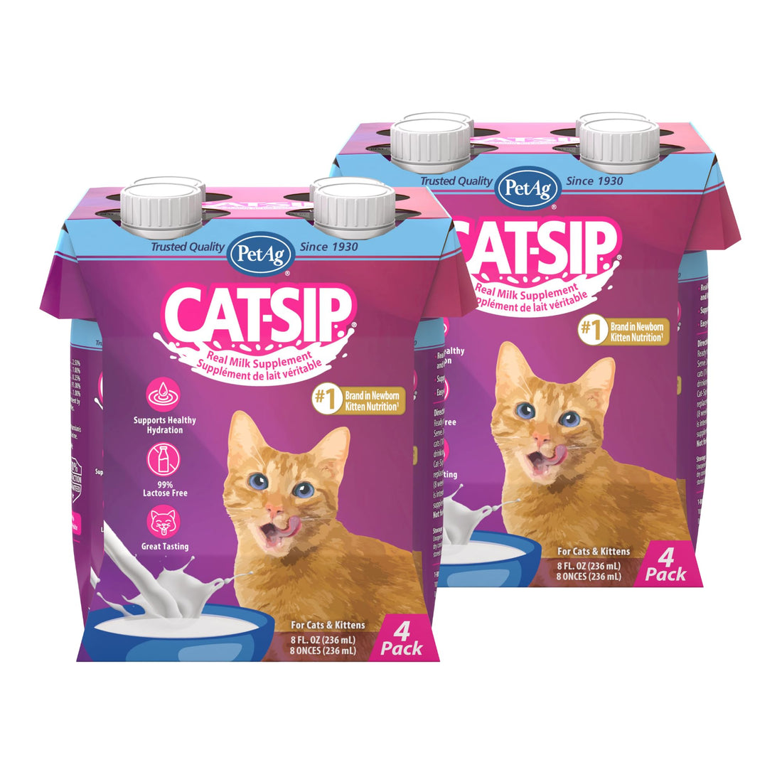 PetAg Cat-Sip Real Milk - 8 oz, 8 Pack