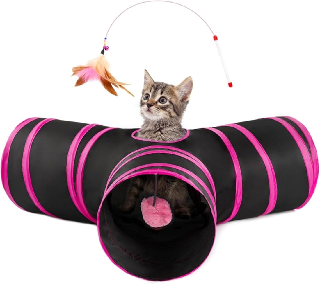 Pet Cat Tunnel Tube Cat Toys 3 Way Collapsible