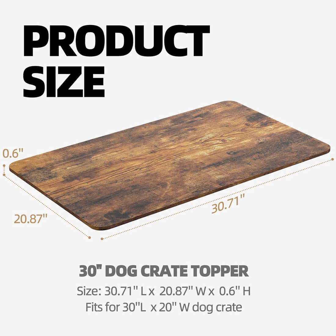 Dog Crate Topper for 30'' Dog Cage, Dog Kennel Topper Wood Countertop