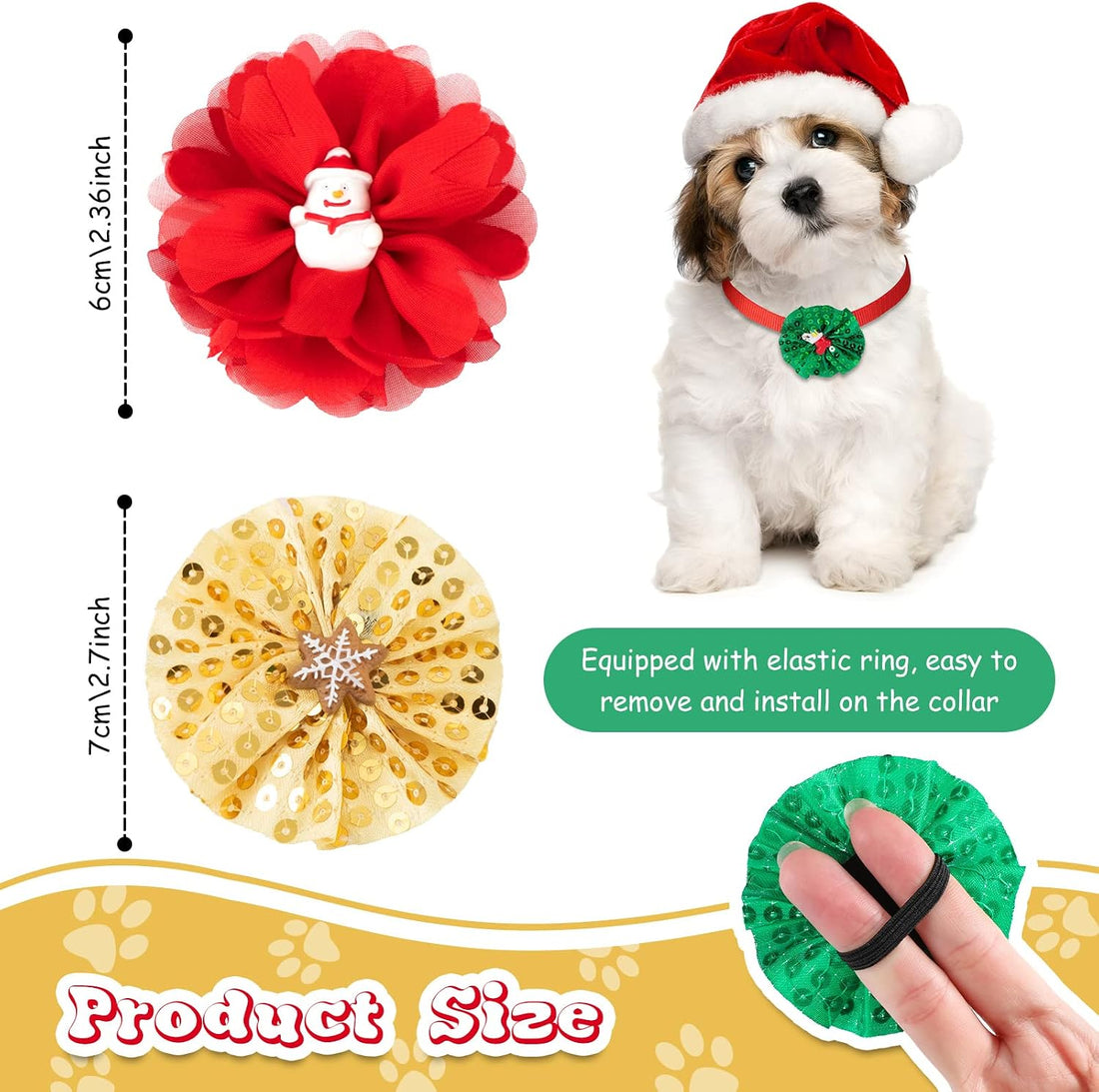 Frienda 8 Pcs Fall Thanksgiving Dog Collar Flower Attachment Bows