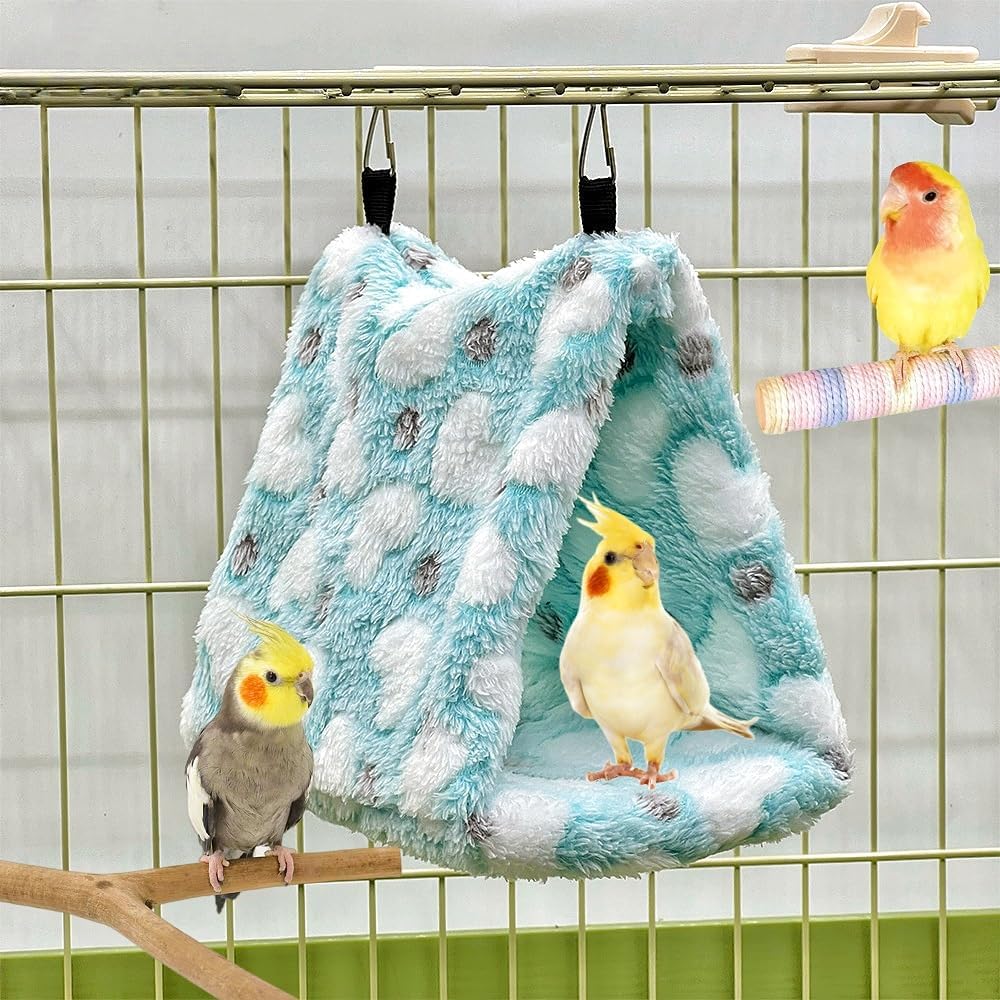 Magnoloran 2 Pack Warm Bird Nest Plush Snuggle Bird Hammock Hanging