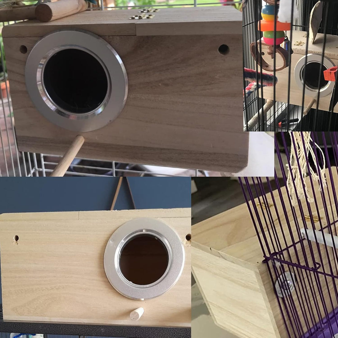 MUYG Parakeet Breeding Box Birds Natural Wooden House Lovebird