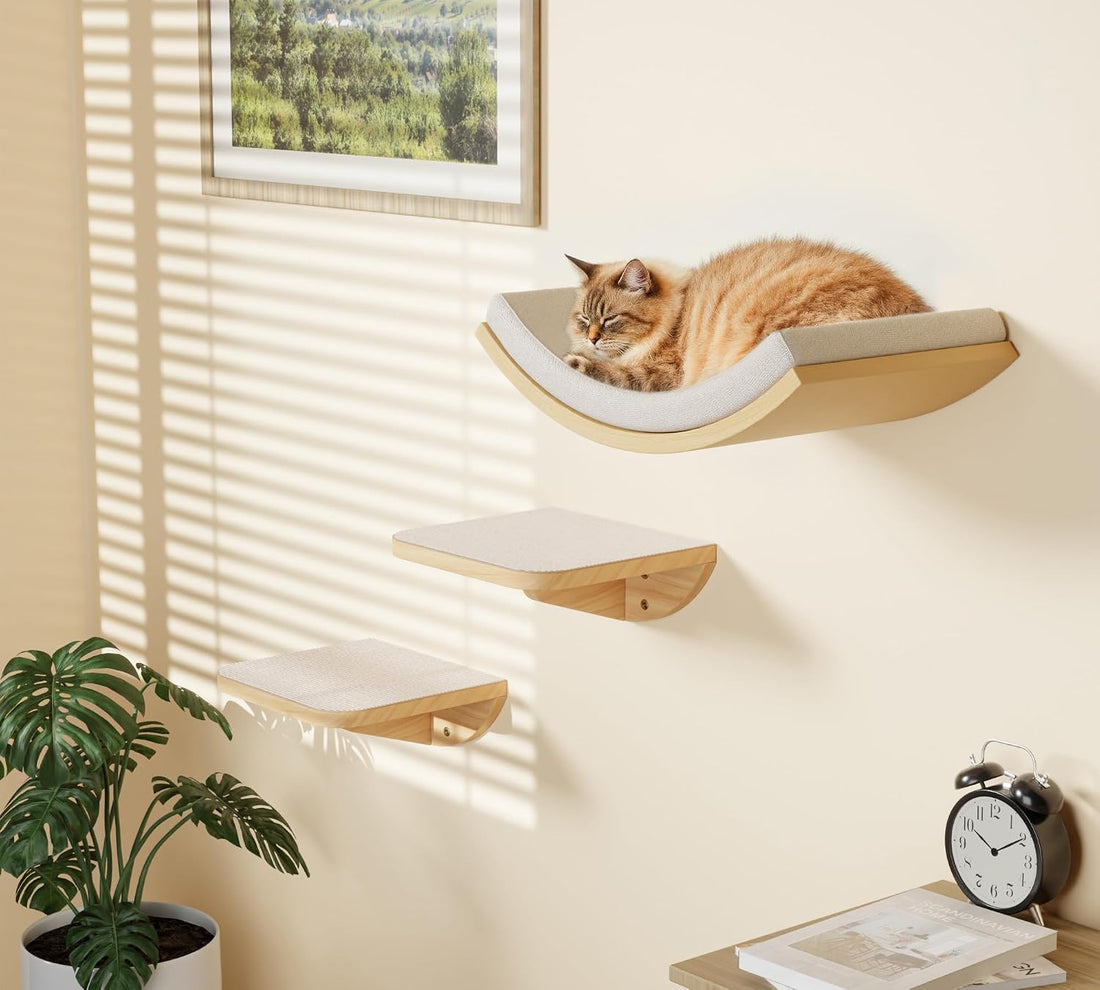 Cat Wall Shelf with Curved Hammock Bed