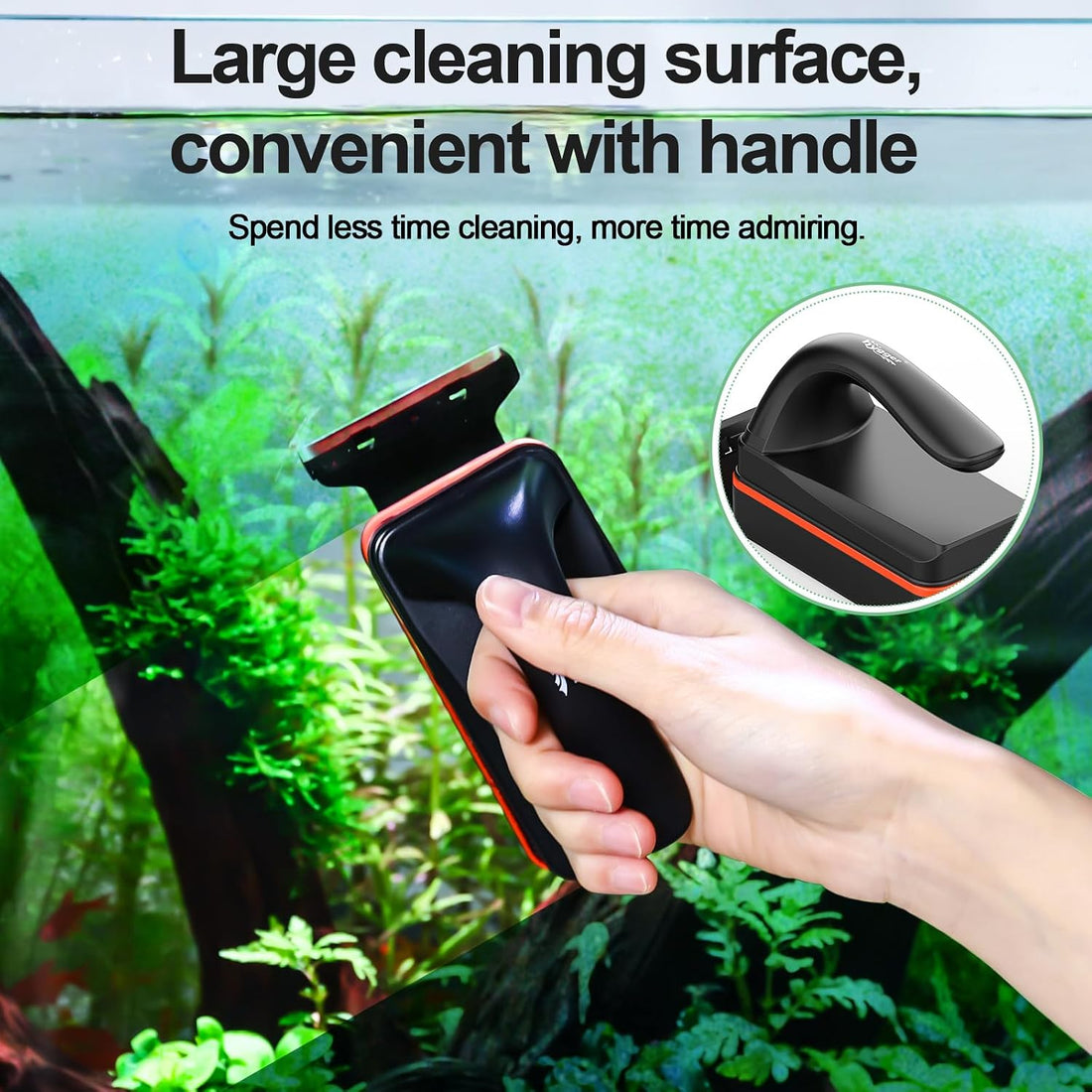 hygger Magnetic Aquarium Fish Tank Glass Cleaner,Detachable
