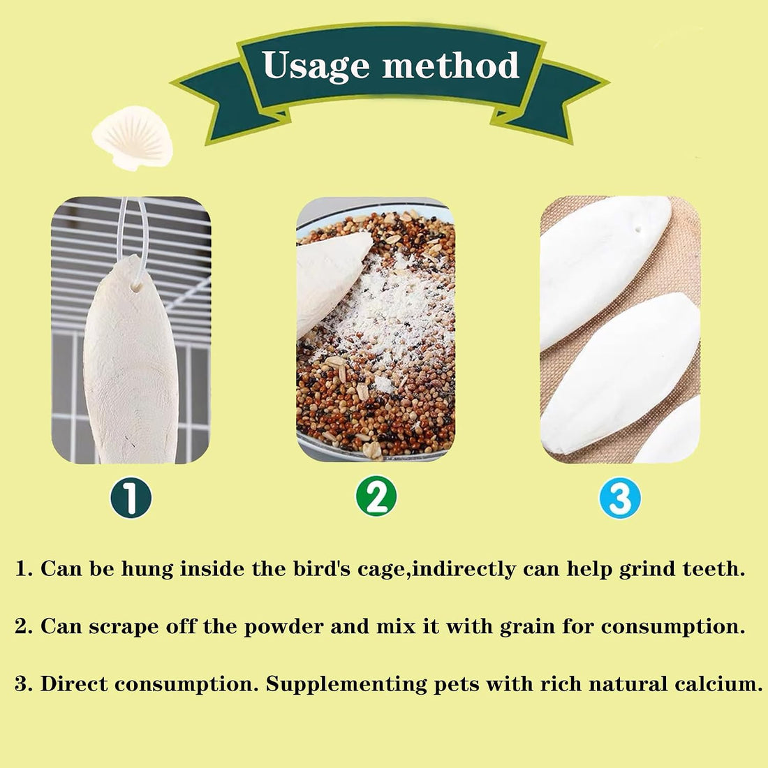 Clyairmao Bird Cuttlebone for Parakeets Cuttlebone for Birds