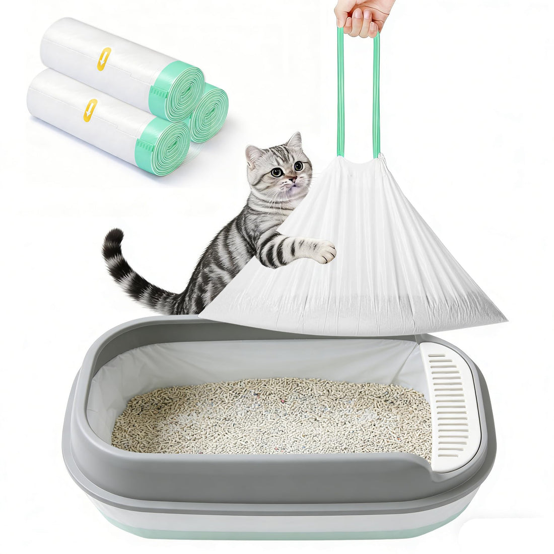 FortiCrest Thickened Cat Litter Box Liner Bag