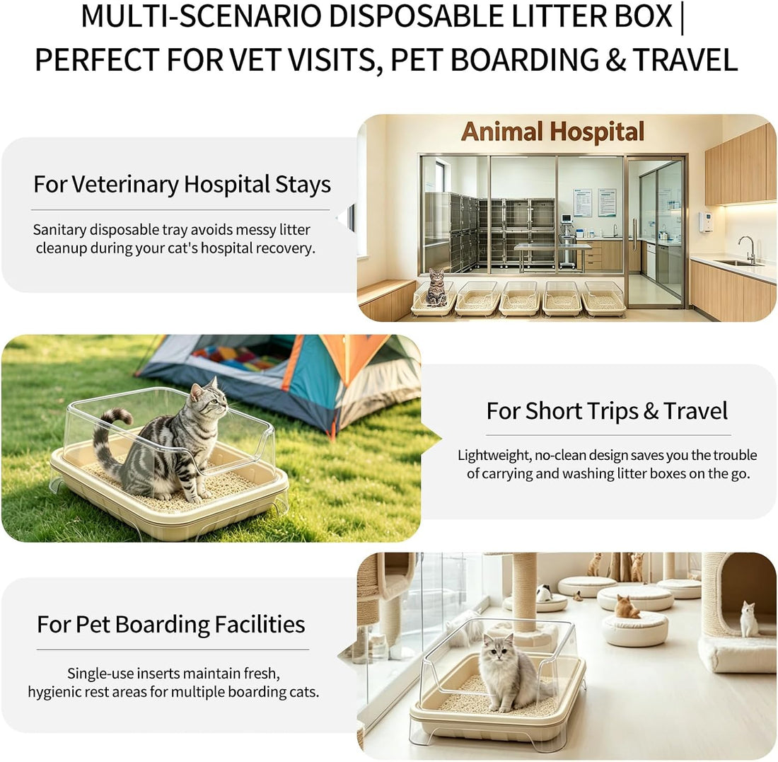 Cool Kids 1+5 Pack Disposable Litter Boxes for Cats – Travel Set