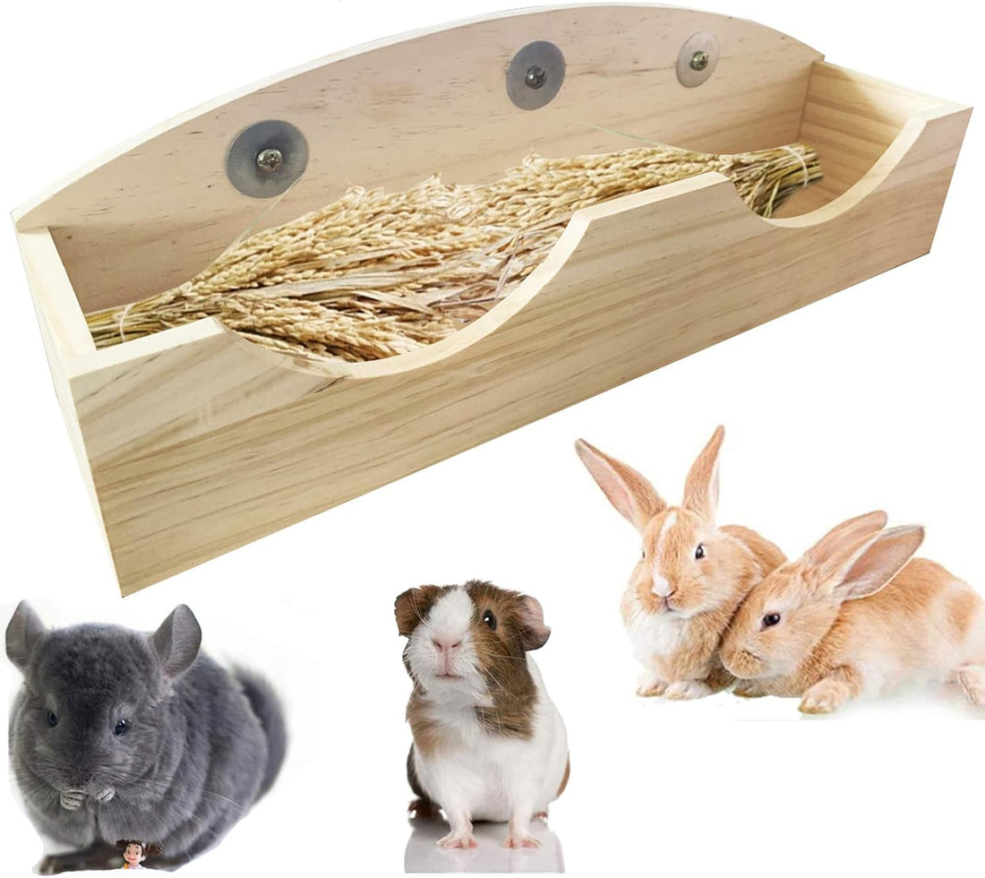 Hamiledyi Rabbit Hay Feeder, Bunny Hay Feeder Rack,Bunny Food Manger