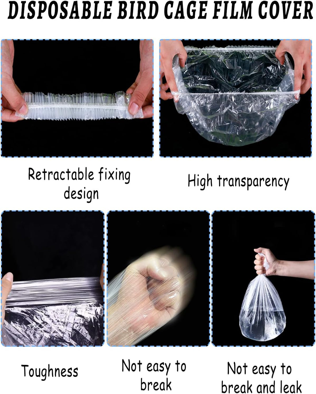 Niwaes Disposable Bird Cage Liners Clear Plastic Parakeet Cage Liner