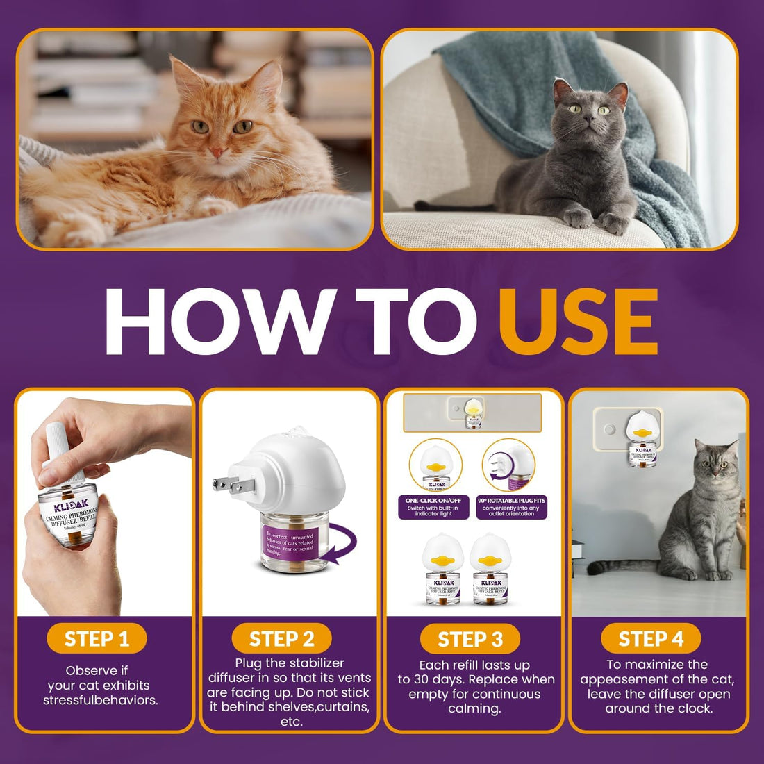 Cat Calming Diffuser Kit 2 Plug-in Diffusers & 3 Refills