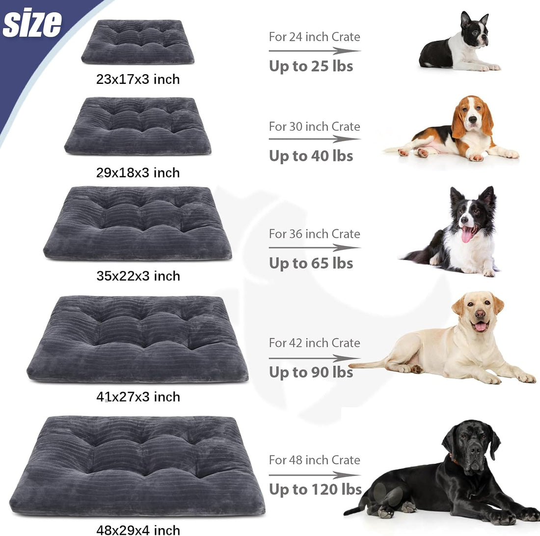 Dog Crate Bed Washable Dog Beds for Large Dogs Deluxe Thick Flannel